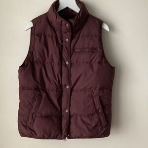 J Crew Down Filled Burgundy Vest XS